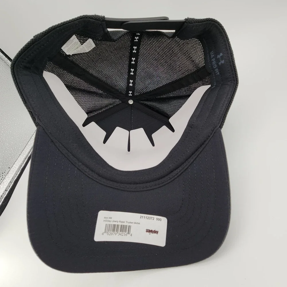 Under Armour UA Freedom Trucker Hat Adjustable Snapback Cap Black Mesh‎ Back NEW